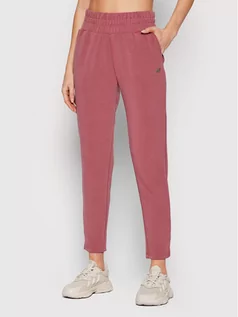 Spodnie sportowe damskie - 4F Spodnie dresowe H4Z21-SPDD017 Różowy Regular Fit - grafika 1