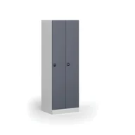 Szafki biurowe - Szafka ubraniowa metalowa, 2-drzwiowa, 1850 x 600 x 500 mm, zamek z czytnikiem kart RFID, drzwi ciemnoszare - miniaturka - grafika 1