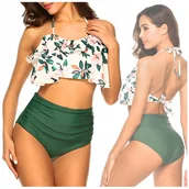 Stroje kąpielowe - STRÓJ KOSTIUM KĄPIELOWY DWUCZĘŚCIOWY MODELUJĄCY WIĄZANIE BIKINI MAJTKI M - miniaturka - grafika 1