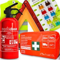 Akcesoria motoryzacyjne - GAŚNICA 1KG OGNIOCHRON APTECZKA KAMIZELKA TRÓJKĄT OSTRZEGAWCZY BEZPIECZNIKI - miniaturka - grafika 1
