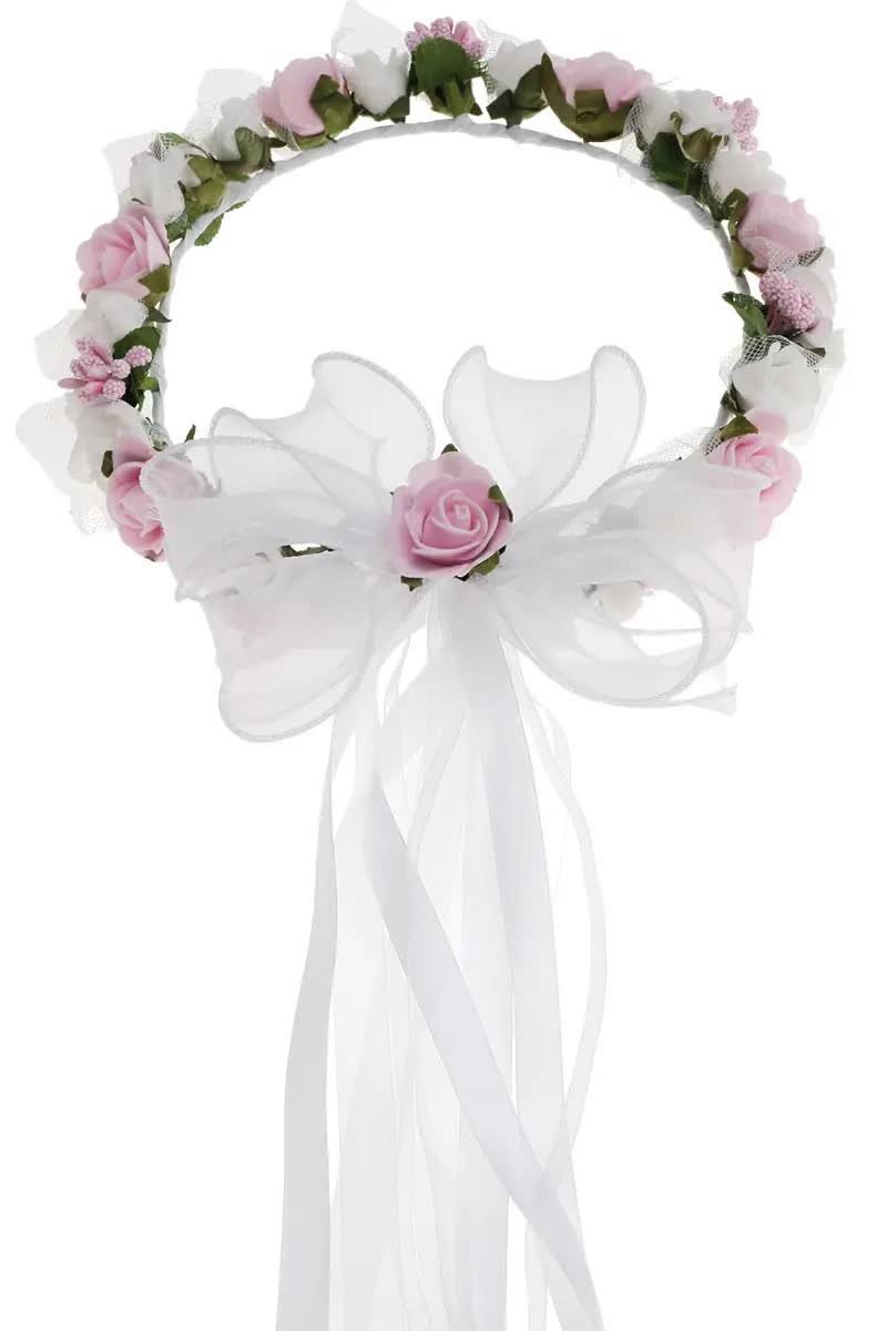 Wianki komunijne jak żywe Wianek komunijny jak żywy z różem komunia WK120