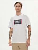 Koszulki męskie - Jack&Jones T-Shirt Lafayette 12252681 Biały Standard Fit - miniaturka - grafika 1
