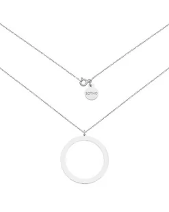 Srebrny naszyjnik z dużym kołem - Naszyjniki - miniaturka - grafika 1
