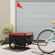 Przyczepki rowerowe - vidaXL Przyczepka rowerowa, czarno-czerwona, 30 kg, żelazo - miniaturka - grafika 1