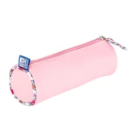 Piórniki - Piórnik tuba Floral, pastelowy jasnoróżowy - miniaturka - grafika 1