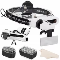 Mikroskopy i lupy - Lupa Nagłowna 2 Led Na Głowę Czołowa Okulary 28X - miniaturka - grafika 1