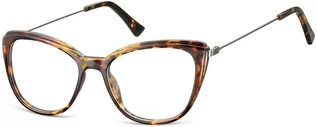 Okulary korekcyjne, oprawki, szkła - Sunoptic Oprawki korekcyjne okulary Kocie Oczy zerówki damskie CP121D szylkret - grafika 1