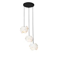 Lampy sufitowe - QAZQA Nowoczesna lampa wisząca biała 3-punktowa - Tkanina - miniaturka - grafika 1