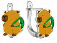 Biżuteria dla dzieci - Srebrne kolczyki angielskie kapibary dla dzieci srebro próba 925 - miniaturka - grafika 1