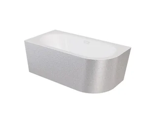 Wanna narożna lewa Besco Avita A-line 170x75 cm srebrny syfon klik-klak chrom z przelewem slim WAA-170ALSR - Wanny - miniaturka - grafika 1