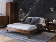 Łóżka - Łóżko drewniane bukowe 140x200 Beskid 02 orzech włoski - miniaturka - grafika 1