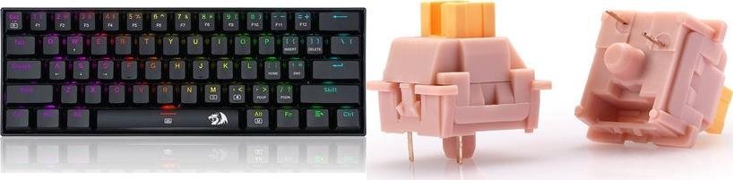 Redragon K630 DragonBorn Outemu Red RED-K630RGB + A113 QL Bullet Keycaps A113QL