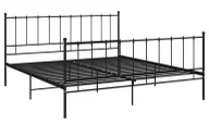 Łóżka - Czarne metalowe łóżko w stylu industrialnym 140x200 cm - Nala - miniaturka - grafika 1