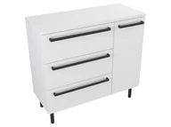 Szafki łazienkowe - Szafka Stojąca Z Blatem ATH 90 cm D Lewa - Biały Mat - Uchwyty Czarne Matowe - miniaturka - grafika 1
