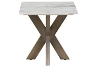 Ławy i stoliki kawowe - BARCELONA Stolik #305 Metal szary + Marmur biały 55x55x55 cm - miniaturka - grafika 1