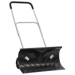 vidaXL Pług do śniegu z wydłużaną rączką, czarny, 66 cm, stal - Łopaty i widły - miniaturka - grafika 1