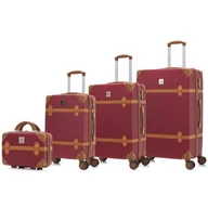 Walizki - Zestaw walizek SEMI LINE T5840-0 Bordowo-brązowy - miniaturka - grafika 1