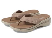 Klapki i japonki damskie - Skechers Klapki damskie, brązowy (taupe), 40.5 EU - miniaturka - grafika 1