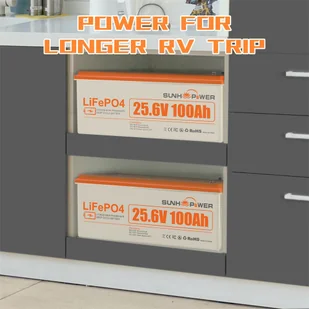 Bateria LiFePO4 SUNHOOPOWER 24V 100Ah, 2560Wh energii, wbudowany BMS 100A, maks. moc obciążenia 2560W - Baterie do zasilaczy awaryjnych UPS - miniaturka - grafika 7