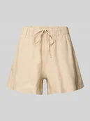 Spodenki damskie - Szorty o luźnym kroju z mieszanki wiskozy i lnu model ‘CARO’ - miniaturka - grafika 1