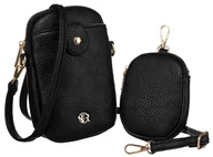 Torebki damskie - Mała torebka listonoszka damska saszetka crossbody na telefon z portmonetką Rovicky, czarny - miniaturka - grafika 1
