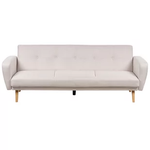 Sofa rozkładana 3-osobowa beżowa FLORLI - Sofy i kanapy - miniaturka - grafika 1
