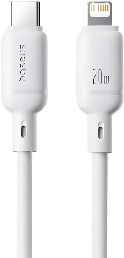 Baseus Silky Series Ladekabel Type-C auf iP 20W 2m Moon Weiß