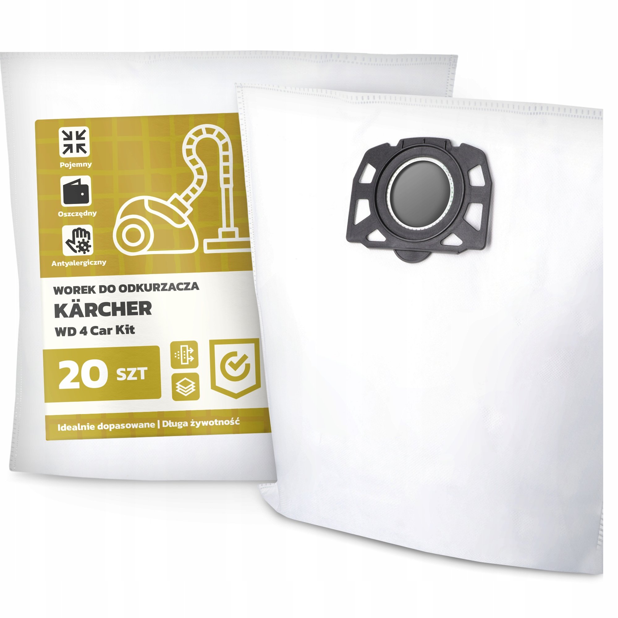 20x Worek do Odkurzacza Kärcher Wd 4 Car Kit Syntetyczny Flizelinowy Wor G9