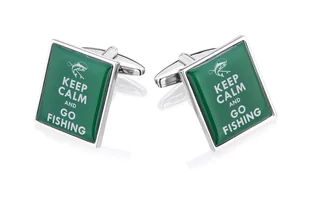 Spinki do mankietów Keep Calm and Go Fishing SD-1546 - Spinki do mankietów i krawatów - miniaturka - grafika 1