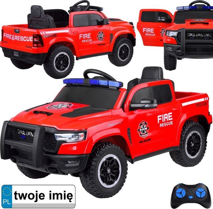 Auto RAM pickup straż pożarna na akumulator dla dziecka koguty PA0323 EDUKAMP