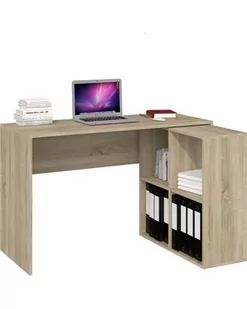 TopEshop Biurko  NAROŻNE BIURKO PLUS REGAŁ MALAX 2X2 DĄB SONOMA PLUS 2X2 SONOMA KPL - Biurka - miniaturka - grafika 1