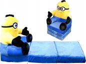 Krzesełka i taborety dla dzieci - Materace z Gór FOTELIK MATERACYK DUŻY NIEBIESKI MINIONEK - miniaturka - grafika 1