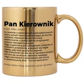 Kubki - KUBEK ZŁOTY PREZENT DLA SZEFA PRZEŁOŻONEGO PAN KIEROWNIK DEFINICJA WZORY - miniaturka - grafika 1