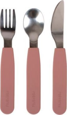 FILIBABBA Filibabba Silikonowy zestaw sztućców 3szt. Rose