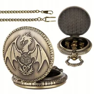 Gry planszowe - Zegarek Kieszonkowy Złodziej Kostek Złoty Pudełko Zestaw 7 Kości RPG SMOK - miniaturka - grafika 1