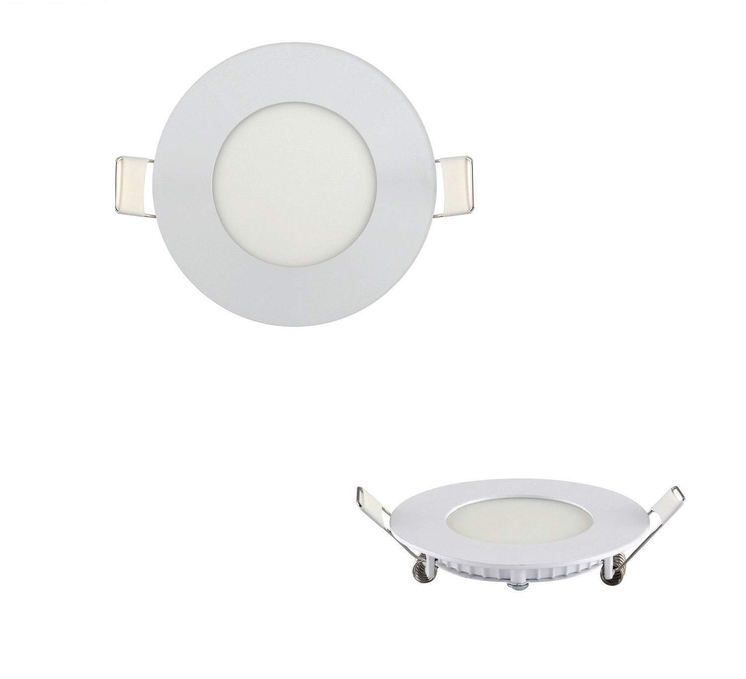2x 3W panel LED reflektor wpuszczany światło wpuszczane chłodna biel 6500K 160 lumenów lampa sufitowa okrągła