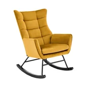 Fotele - Fotel Bujany Bazalto Musztardowy Halmar - miniaturka - grafika 1