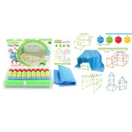 Klocki - Namiot Baza Zestaw Konstrukcyjny Budowa Patyczki Kulki z Otworami Materiał - miniaturka - grafika 1