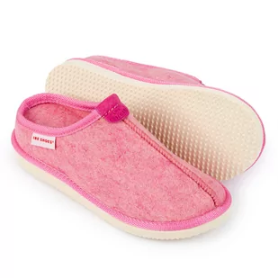 Ireshoes Pantofle Filcowe Damskie Różowe Naturalny Filc R.38 - Kapcie damskie - miniaturka - grafika 1