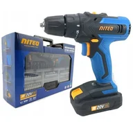Wiertarki - AKUMULATOROWA WIERTARKO-WKRĘTARKA 20 V MAX Z AKCESORIAMI NITEO TOOLS - miniaturka - grafika 1