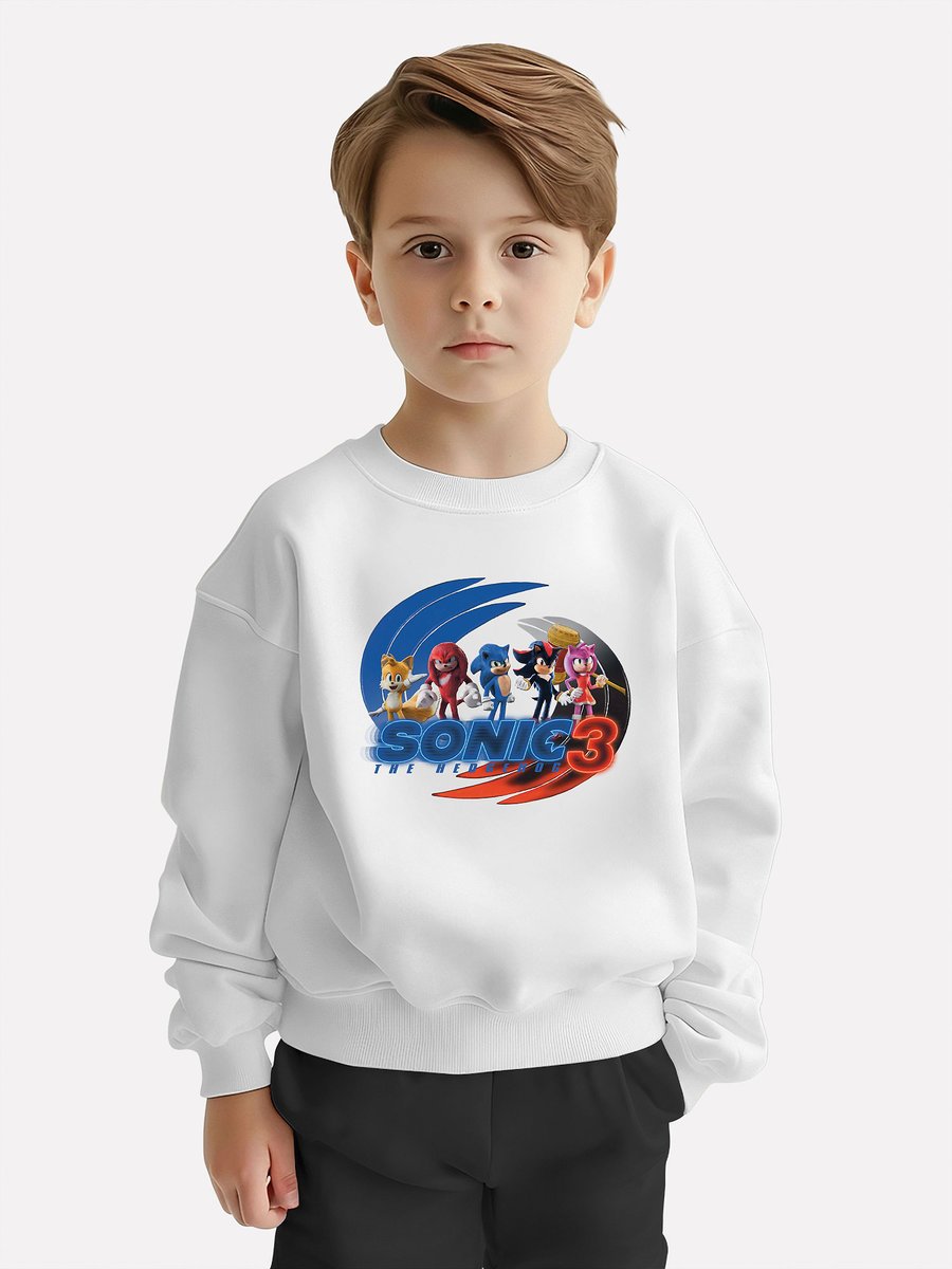 BLUZA DZIECIĘCA SONIC 3 122-128 MŁODZIEŻOWA WZORY PREZENT JAKOŚĆ
