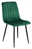 Krzesła - Krzesło tapicerowane Fresno Velvet ciemno-zielone - miniaturka - grafika 1
