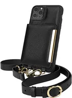 Etui na dokumenty i karty - Smartish iPhone 11 Pro Max etui crossbody - Dancing Queen [Portmonetka/kopertówka z odpinanym paskiem i uchwytem na karty] - Stiletto czarno-złoty - miniaturka - grafika 1