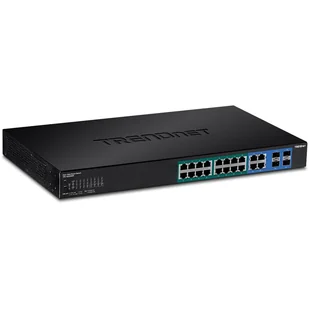Trendnet TPE-1620WSF łącza sieciowe Zarządzany L2/L3 Gigabit Ethernet (10/100/1000) Obsługa PoE 1U Czarny - Pozostałe akcesoria sieciowe - miniaturka - grafika 1