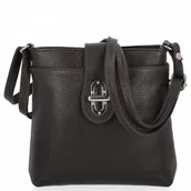 Torebki damskie - Elegancka Torebka Skórzana Włoska Listonoszka 201 Czekoladowa - miniaturka - grafika 1