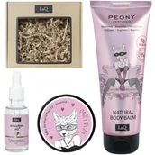 Zestawy kosmetyków damskich - LaQ Zestaw: Kocica Piwonia - Hyaluron serum balsam w tubie i mus do twarzy - miniaturka - grafika 1