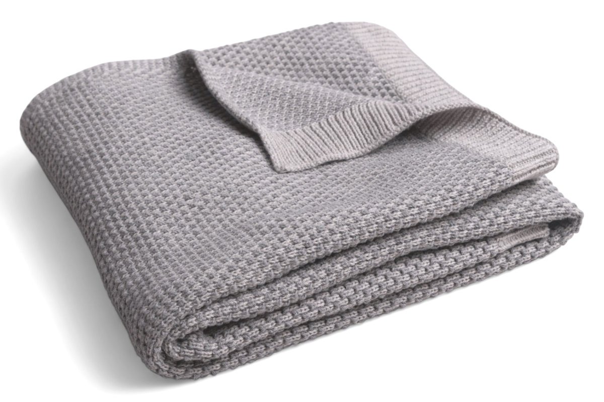 Kocyk dziecięcy 80x100 Mini Rattle szary bawełniany BabyMatex