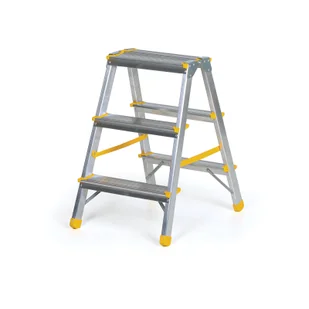 Aluminiowe stopnie dwustronne ALVE EUROSTYL, 2x3 stopnie, wysokość 0,61 m - Pozostałe wyposażenie warsztatu - miniaturka - grafika 1