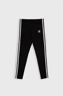 Spodnie i spodenki dla dziewczynek - adidas Originals Legginsy dziecięce HD2025 kolor czarny z nadrukiem - grafika 1