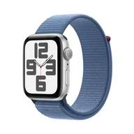 Smartwatch - Apple Watch SE GPS Koperta 44mm z Aluminium w kolorze Srebrnym z Opaską sportową w kolorze Zimowego błękitu - miniaturka - grafika 1